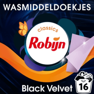 Robijn Wasmiddel doekjes zwart  wascapsules zwarte was – 16 wasbeurten