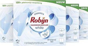 Robijn Wasmiddel doekjes wit  wascapsules witte was – 64 wasbeurten