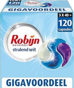 Robijn Stralend wit  wascapsules witte was – 120 wasbeurten