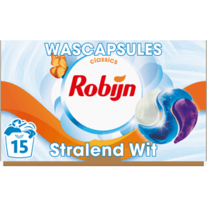 Robijn Stralend wit  wascapsules witte was – 15 wasbeurten