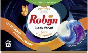 Robijn Black Velvet  wascapsules zwarte was – 15 wasbeurten